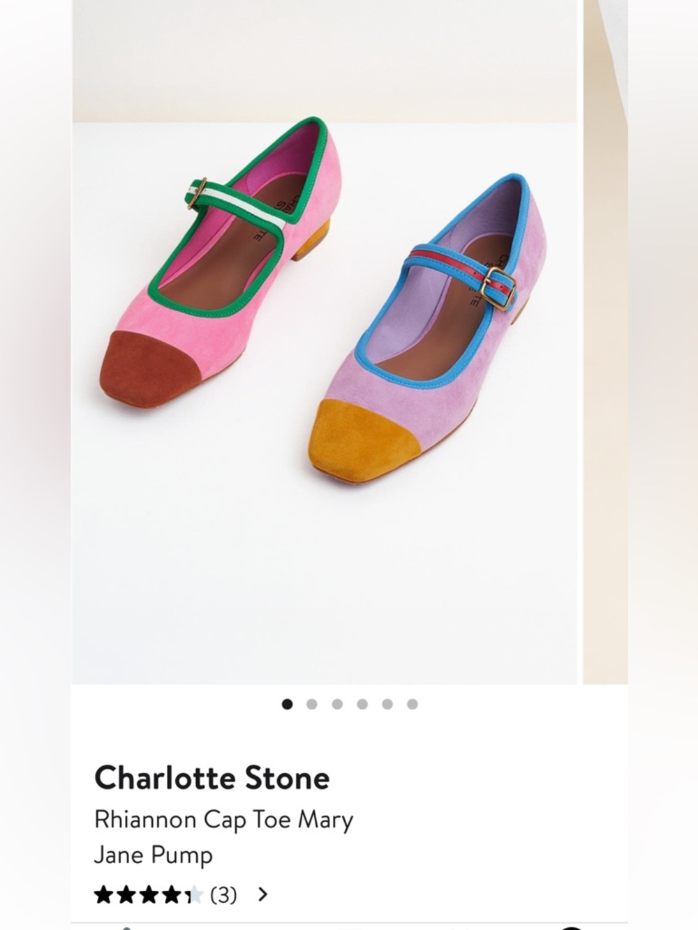 Charlotte Stone Multicolor Suede Mary Jane Shoes - Picture 4 of 9